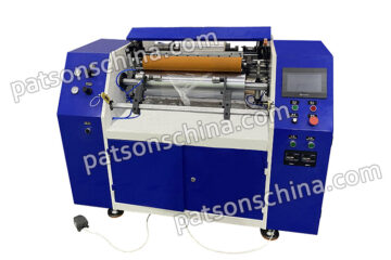 Semi automatic cling film rewinder with perforation function