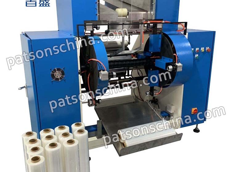 Automatic 4 shafts stretch film rewinding machine