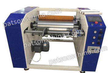 2 shaft semi automatic aluminium foil stretch film 2in1 rewinding machine