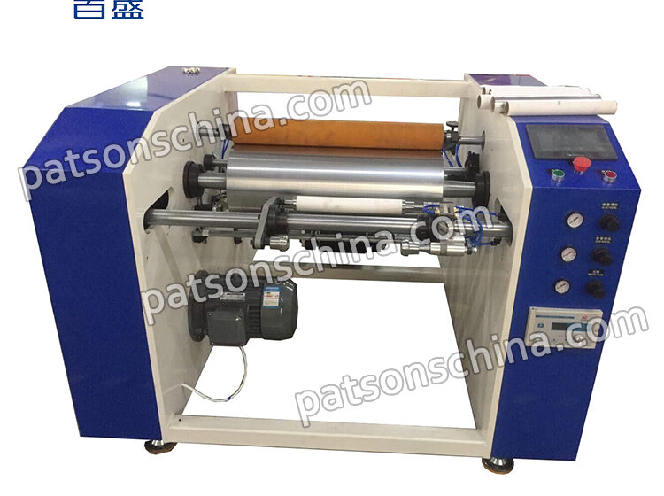 2 shaft semi automatic aluminium foil stretch film 2in1 rewinding machine