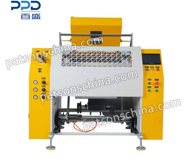 Safety cover automatic high speed stretch film rewinder machine