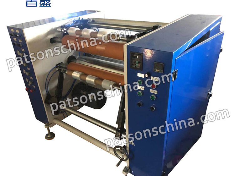 Air shaft model stretch film slitting rewinding machine