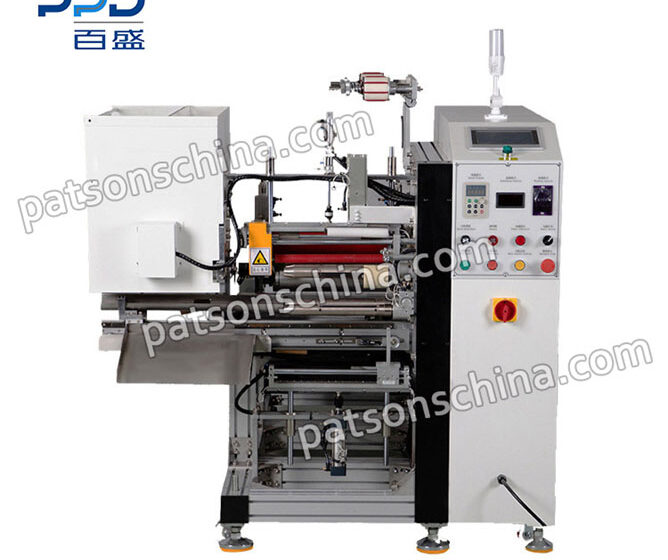 Protective plastic masking film rewinding machine