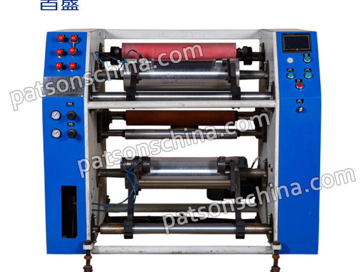 Semi auto stretch film rewinder