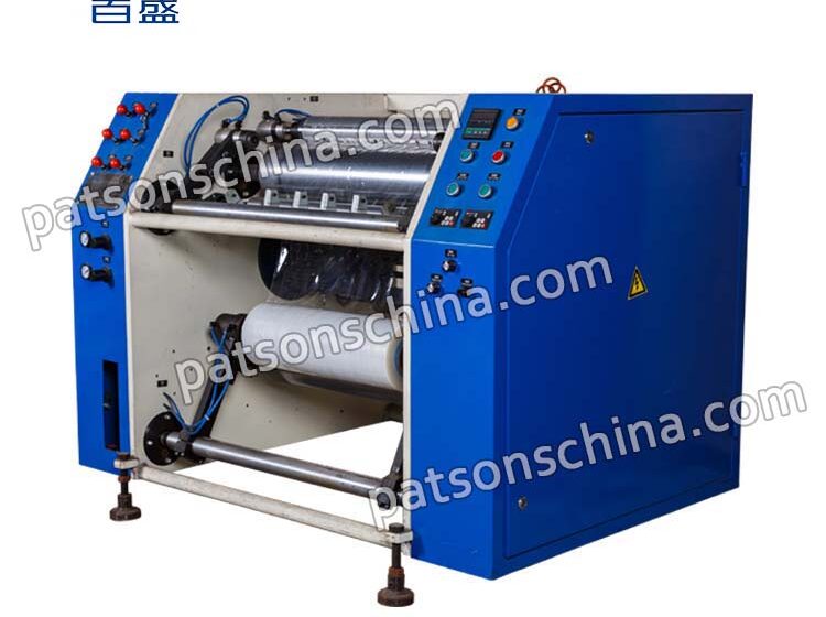 2 shaft semi automatic pre stretch film slitter rewinder