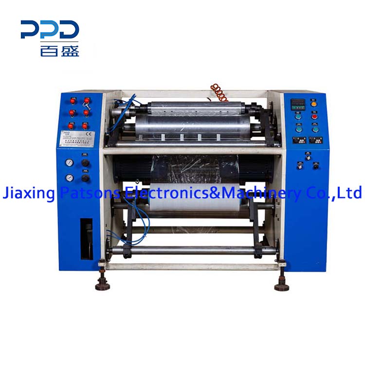 Automatic prestretcher film slitter rewinder machine