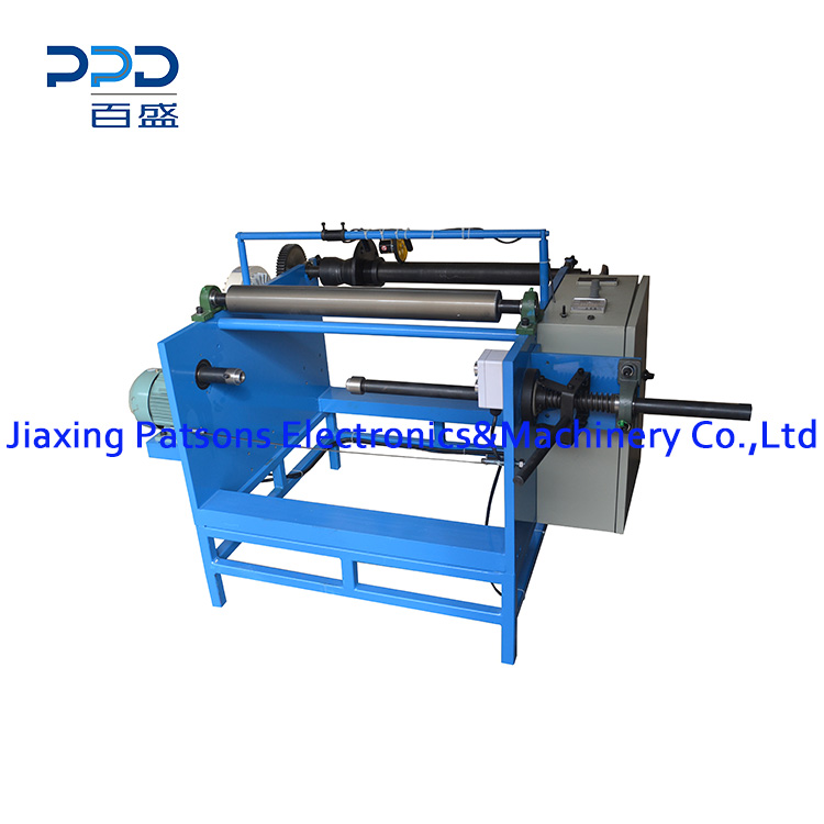 Single shaft manual aluminium foil rewinder